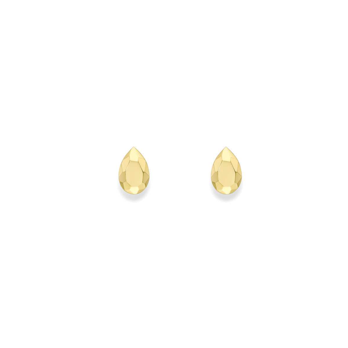 9ct Gold Faceted Pear Shape Stud Earrings