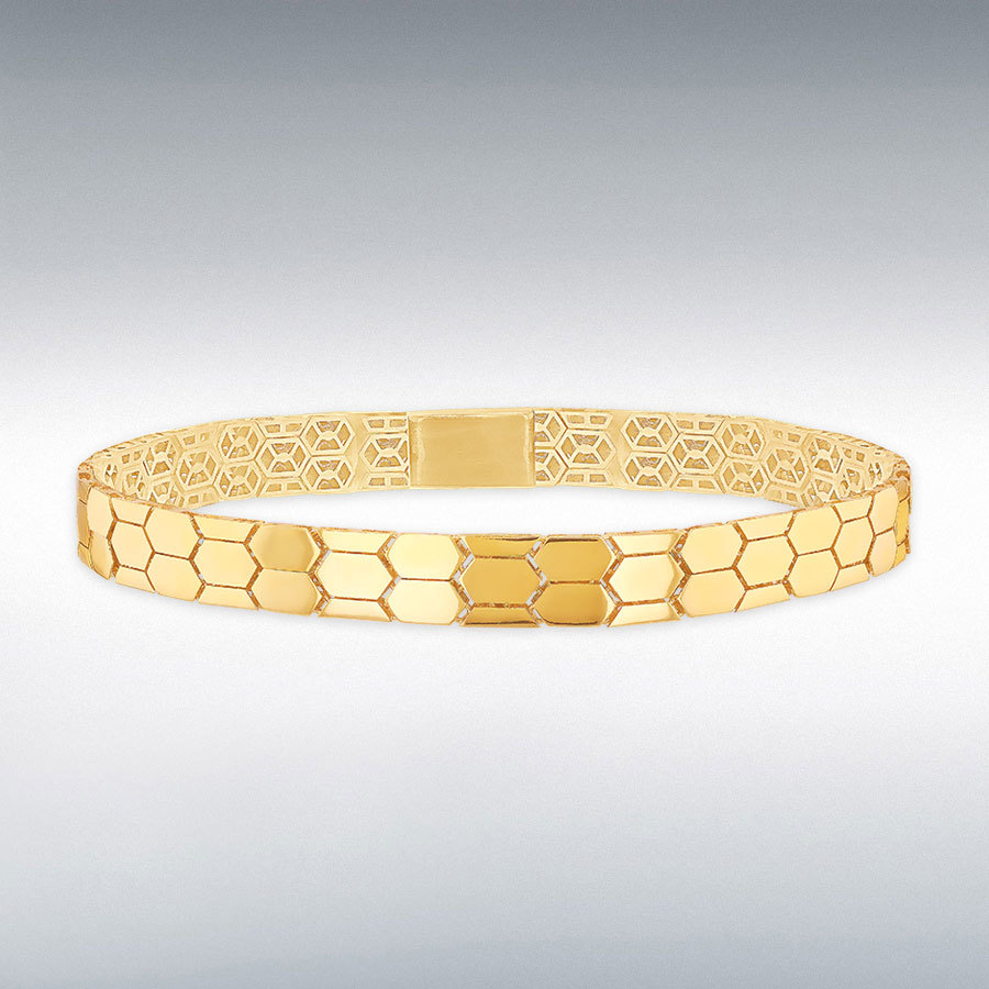 9ct Gold Hexagon Honeycomb Link Bracelet