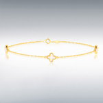 9ct Gold Mother of Pearl Set Flower Petal Bracelet