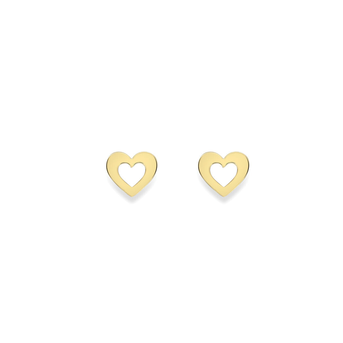 9ct Gold Openwork Heart Stud Earrings