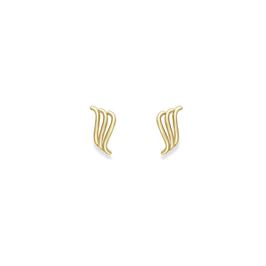 9ct Gold Openwork Wave Stud Earrings