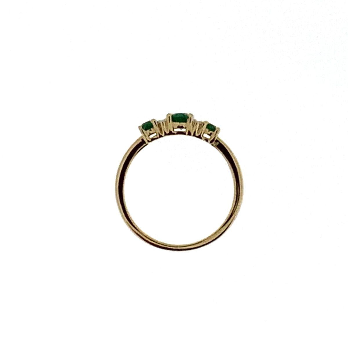 9ct Gold Oval Emerald & Diamond Set Dress Ring