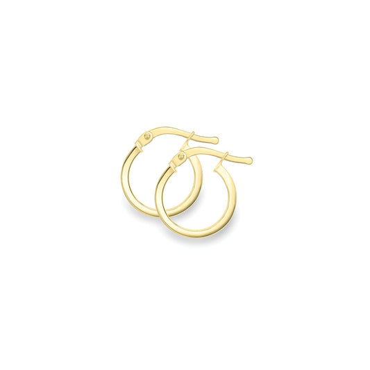 9ct Gold Plain Polished Hoop Earrings