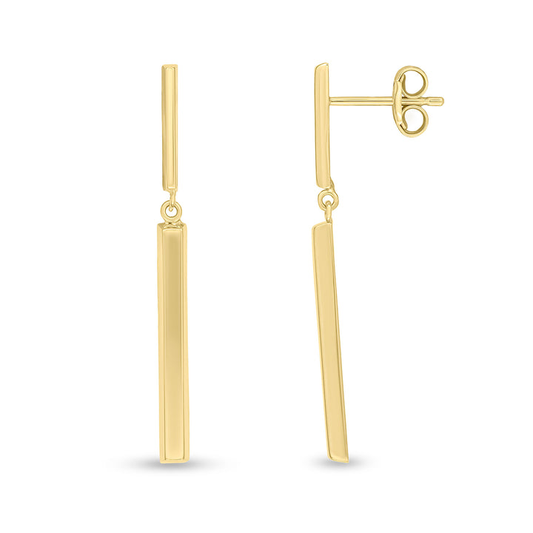 9ct Gold Polished Linked Bars Drop Earrings