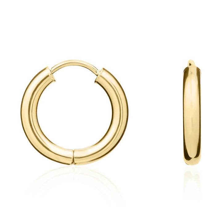 9ct Gold Polished Round Huggy Hoop Earrings