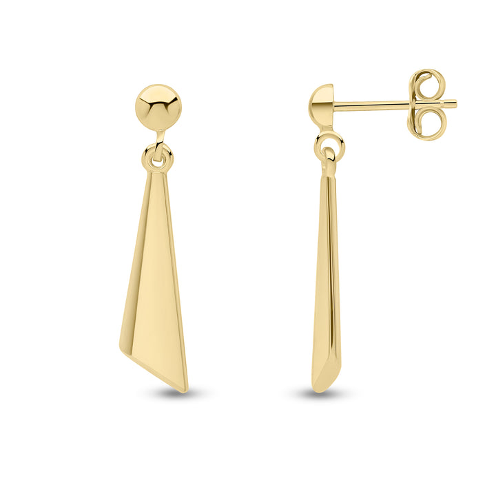 9ct Gold Polished Triangular Drop Earrings