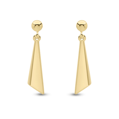 9ct Gold Polished Triangular Drop Earrings