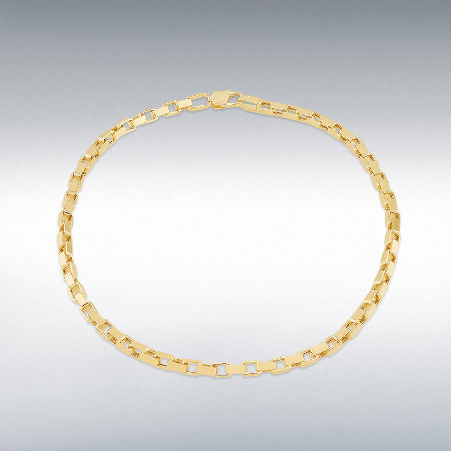 9ct Gold Square Paper Chain Link Design Bracelet