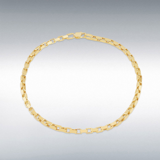 9ct Gold Square Paper Chain Link Design Bracelet