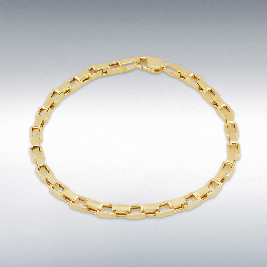 9ct Gold Square Paper Chain Link Design Bracelet