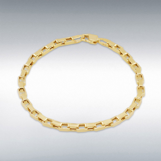 9ct Gold Square Paper Chain Link Design Bracelet