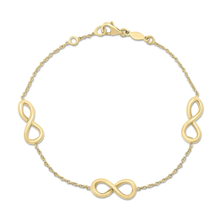 9ct Gold Trace Chain & Infinity Link Bracelet