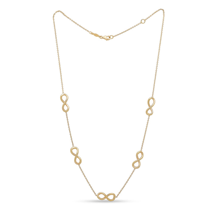 9ct Gold Trace Chain & Infinity Link Necklace