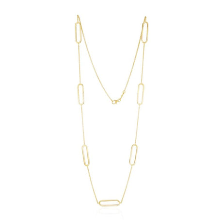 9ct Gold Trace Chain & Oval Link Necklace