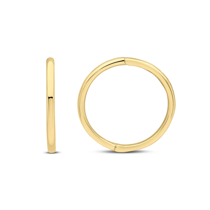 9ct Yellow Gold Hinged Sleeper Hoop Earrings (15mm)