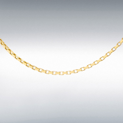 9ct Yellow Gold Square Paper Chain Link 18" Necklace