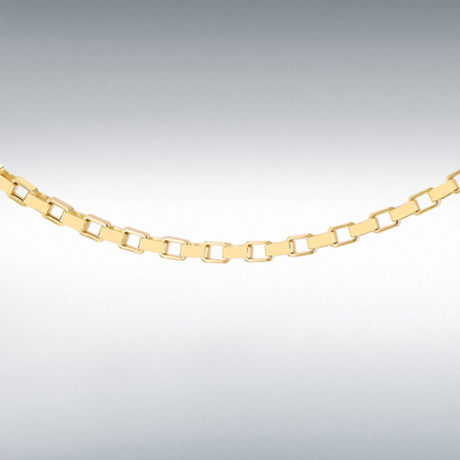 9ct Yellow Gold Square Paper Chain Link 20" Necklace