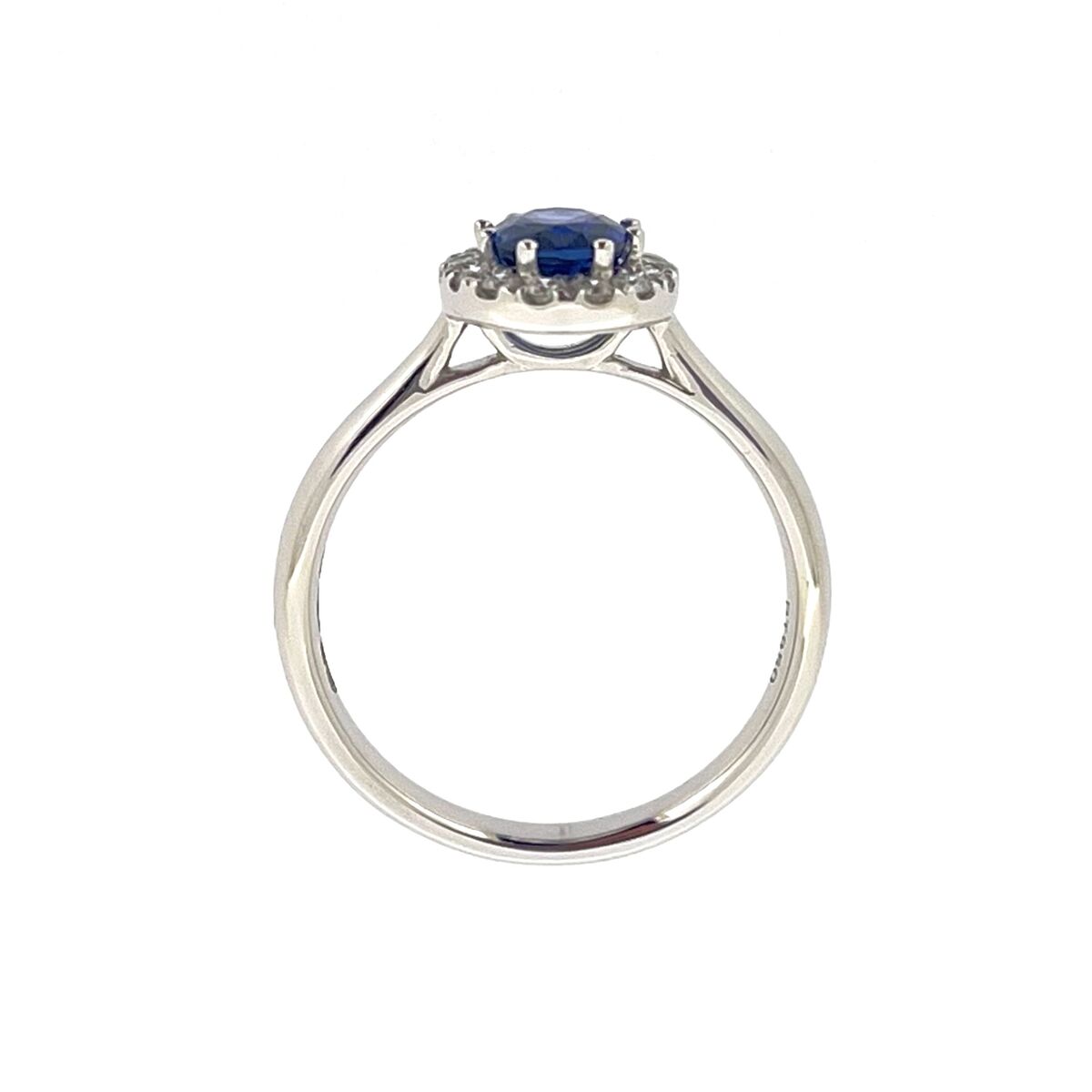 Platinum Oval Sapphire & Diamond Set Cluster Ring