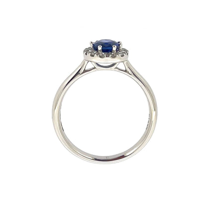 Platinum Oval Sapphire & Diamond Set Cluster Ring