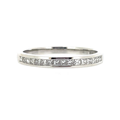 Platinum 0.30ct Princess Cut Diamond Channel Set Half Eternity Ring