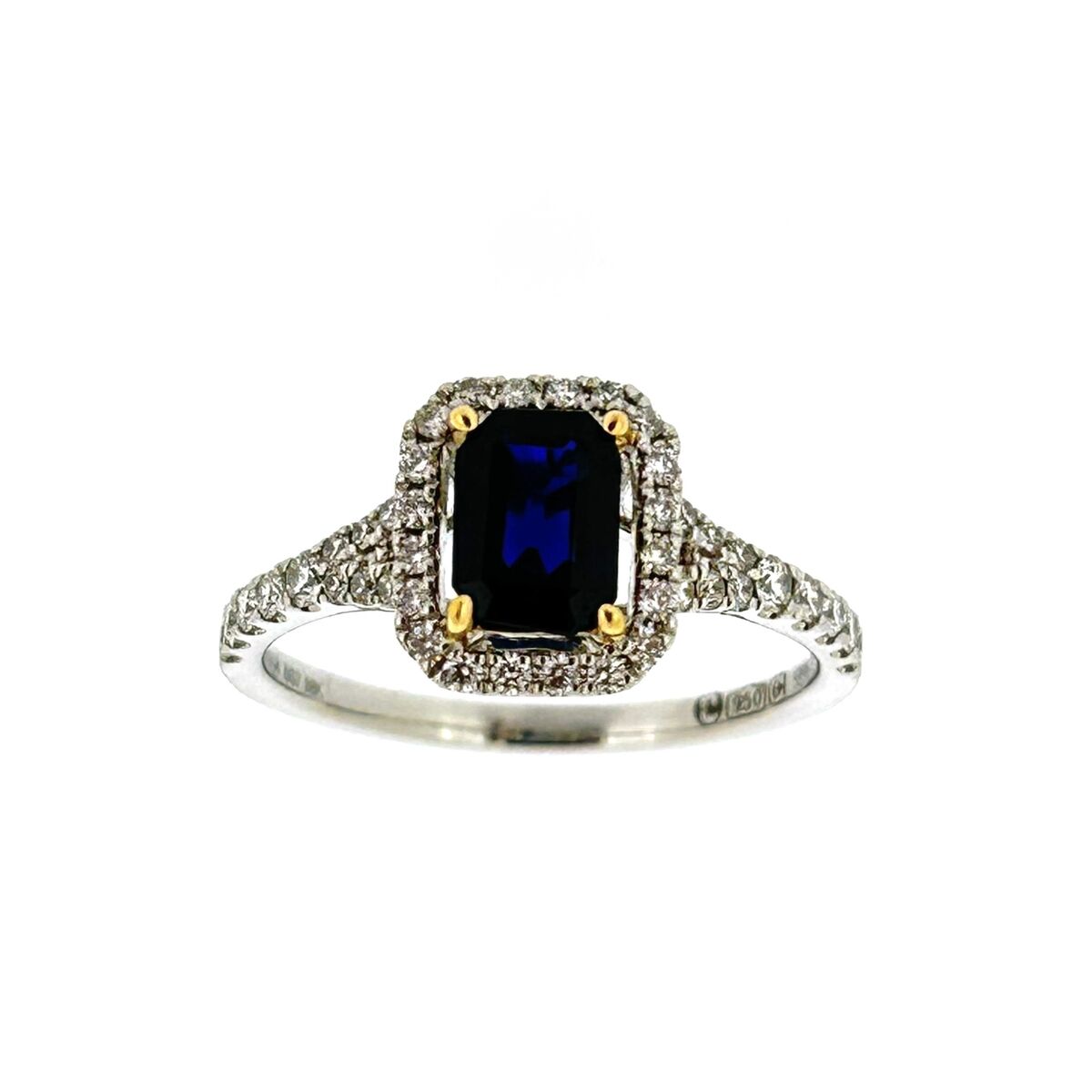 Platinum & 18ct Gold Sapphire & Diamond Set Cluster Ring