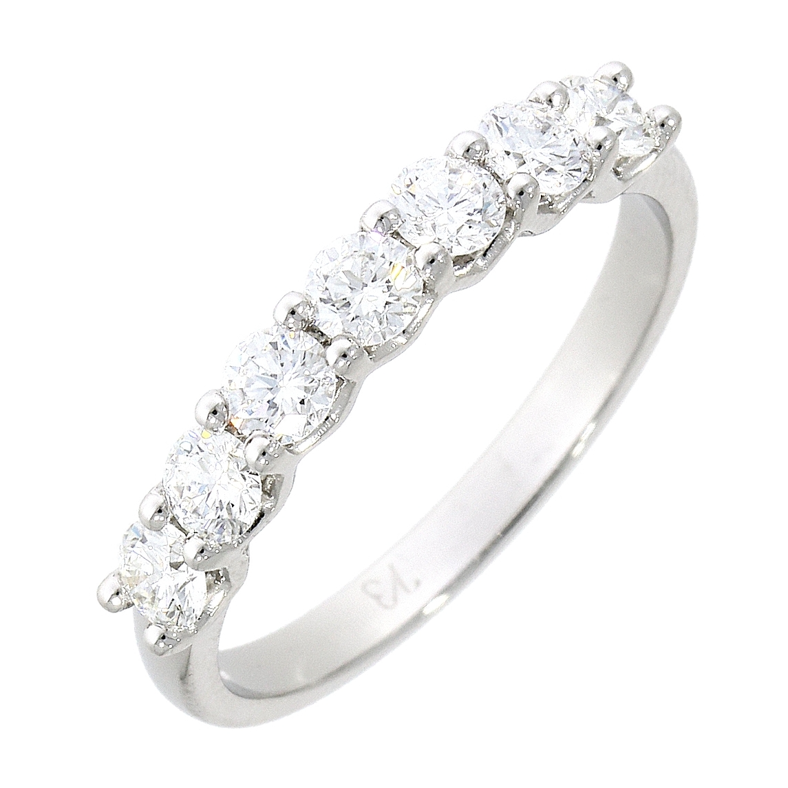 Platinum Claw Set Diamond 0.48ct Seven Stone Half Eternity Ring