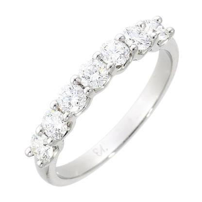 Platinum Claw Set Diamond 0.48ct Seven Stone Half Eternity Ring