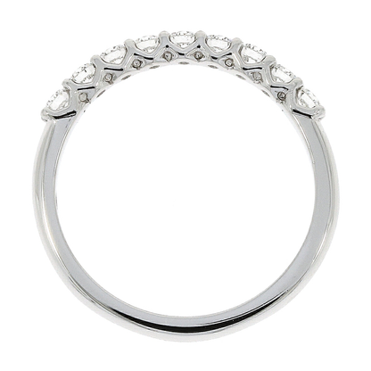 Platinum Claw Set Diamond 0.49ct Nine Stone Half Eternity Ring