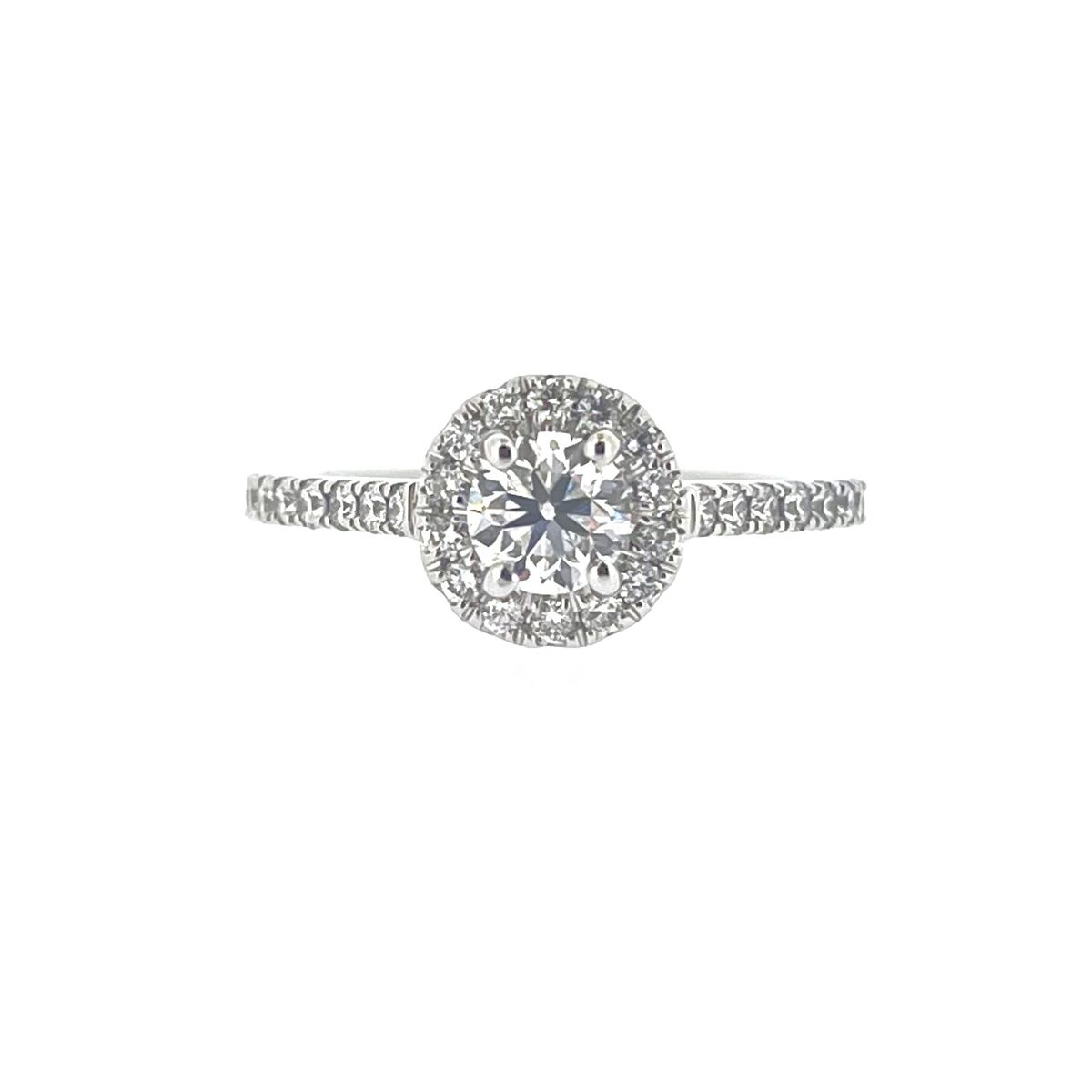 Platinum Claw Set Diamond Halo Cluster Dress Ring