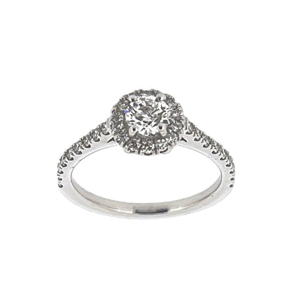 Platinum Claw Set Diamond Halo Cluster Dress Ring
