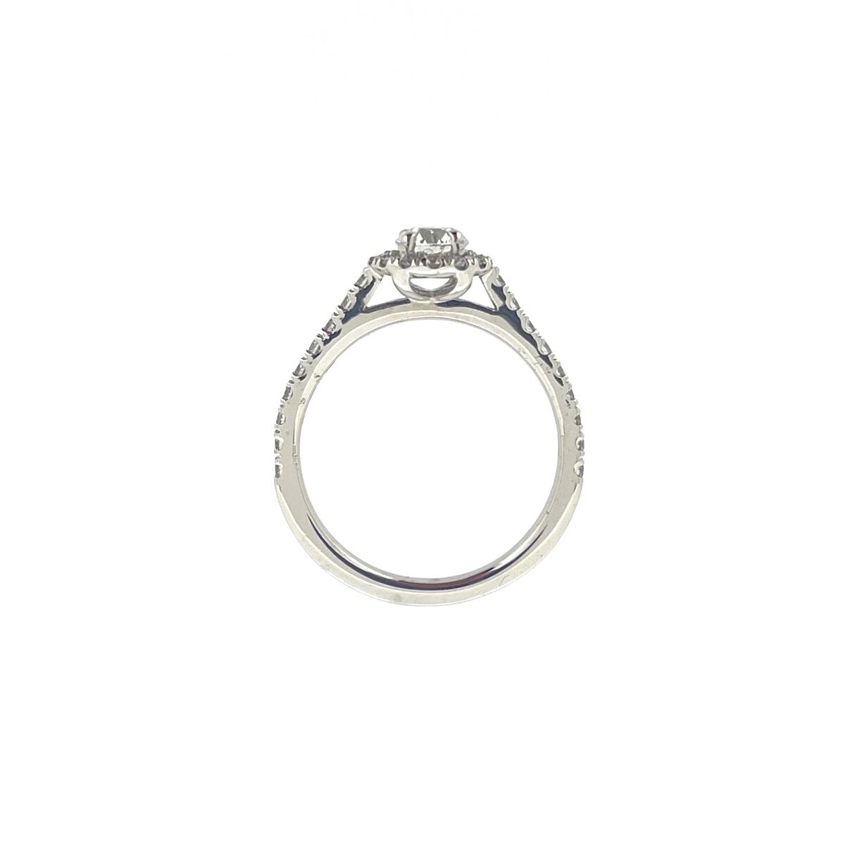 Platinum Claw Set Diamond Halo Cluster Dress Ring