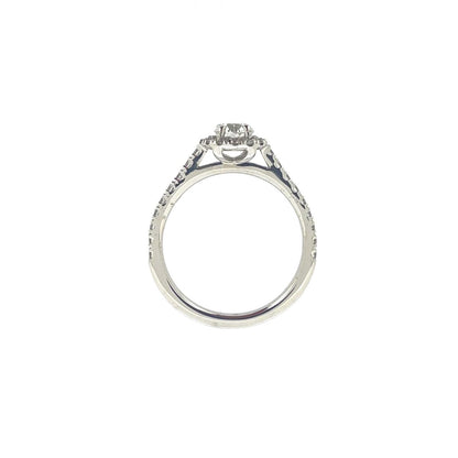 Platinum Claw Set Diamond Halo Cluster Dress Ring