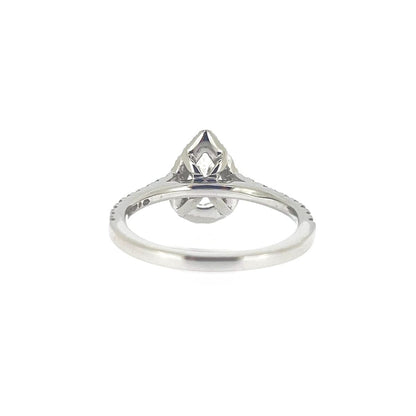 Platinum Claw Set Pear Shaped Diamond Halo Cluster Dress Ring
