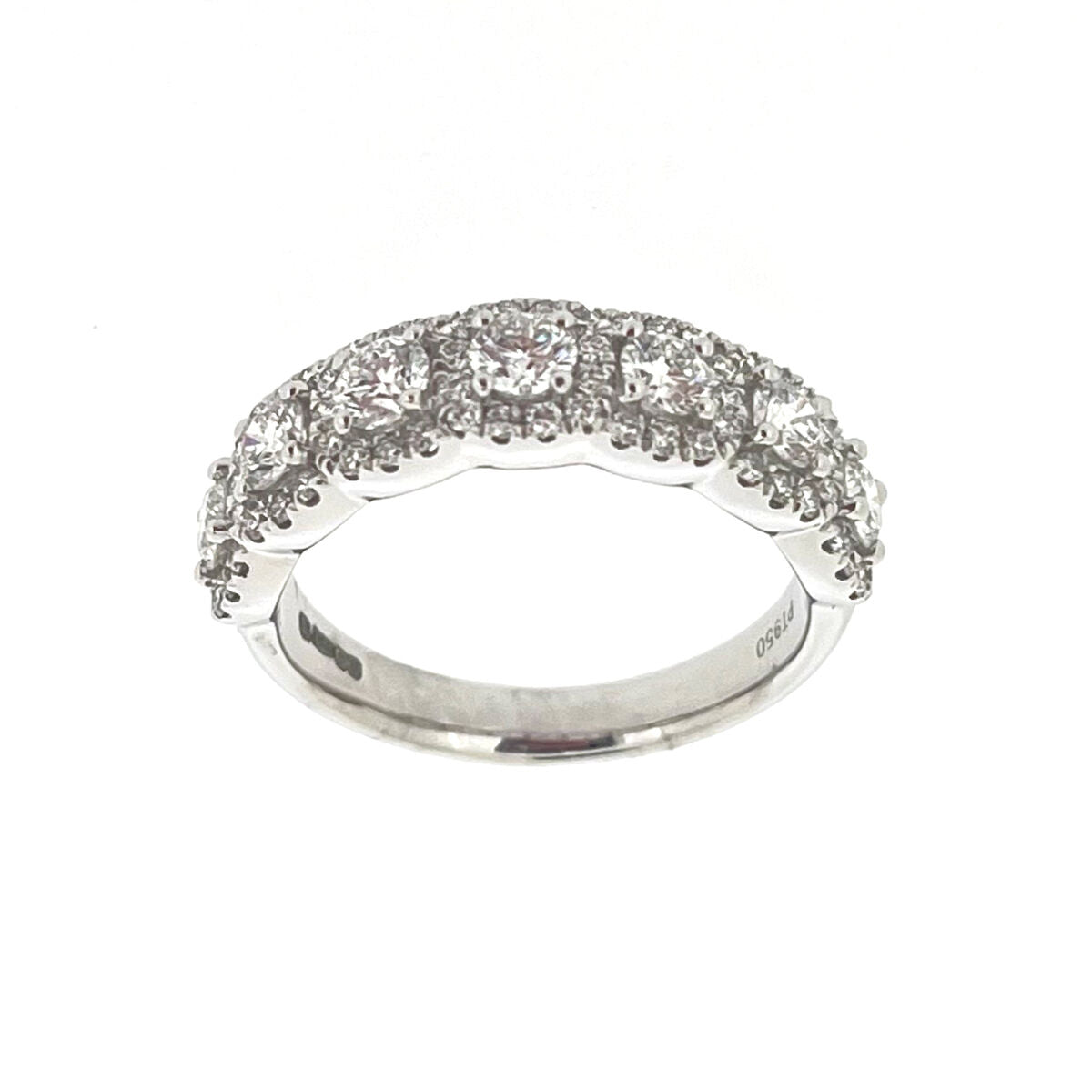 Platinum Diamond Set Multi-Cluster Dress Ring