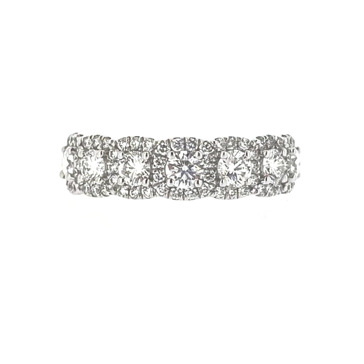 Platinum Diamond Set Multi-Cluster Dress Ring