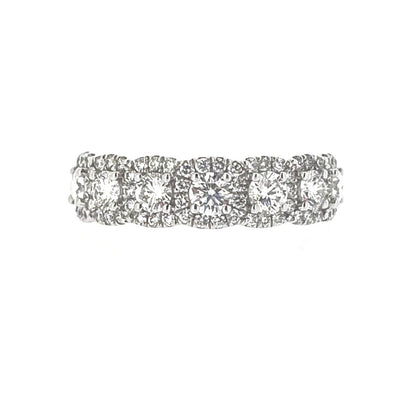Platinum Diamond Set Multi-Cluster Dress Ring