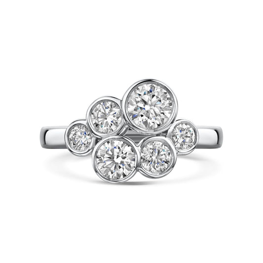 Platinum Diamond Set "Pop" Bubble Dress Ring