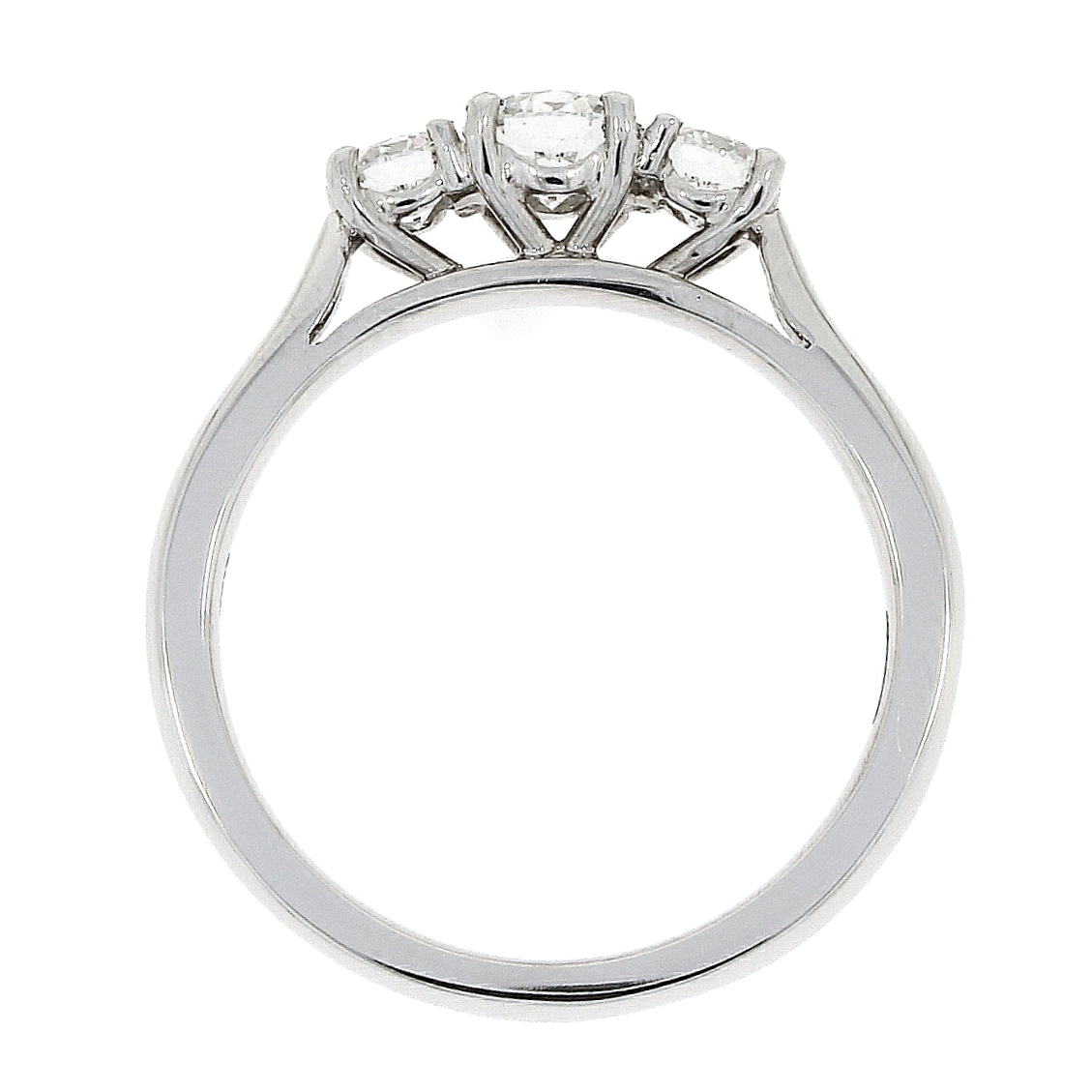 Platinum Graduated Three Stone Diamond 0.78ct Claw Set Trilogy Ring