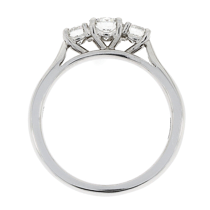 Platinum Graduated Three Stone Diamond 0.78ct Claw Set Trilogy Ring