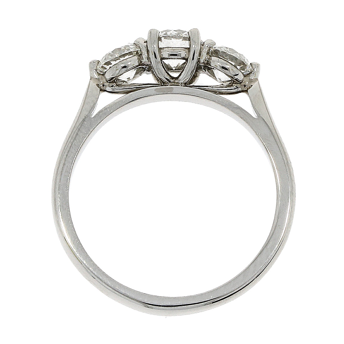 Platinum Graduated Three Stone Diamond 1.20ct Claw Set Trilogy Ring
