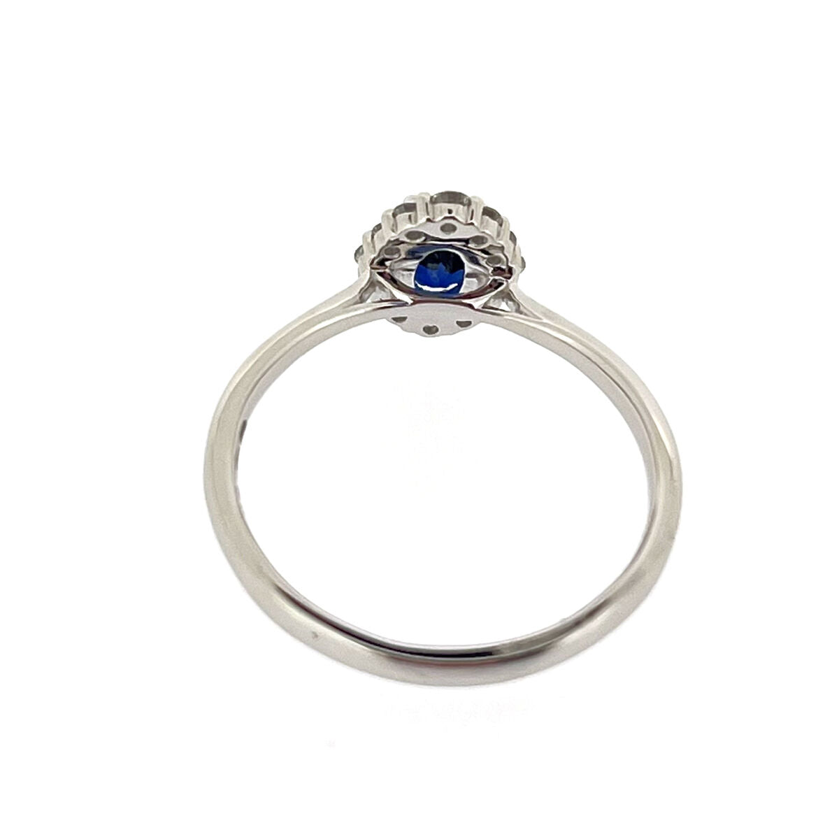 Platinum Oval Sapphire & Diamond Set Cluster Ring