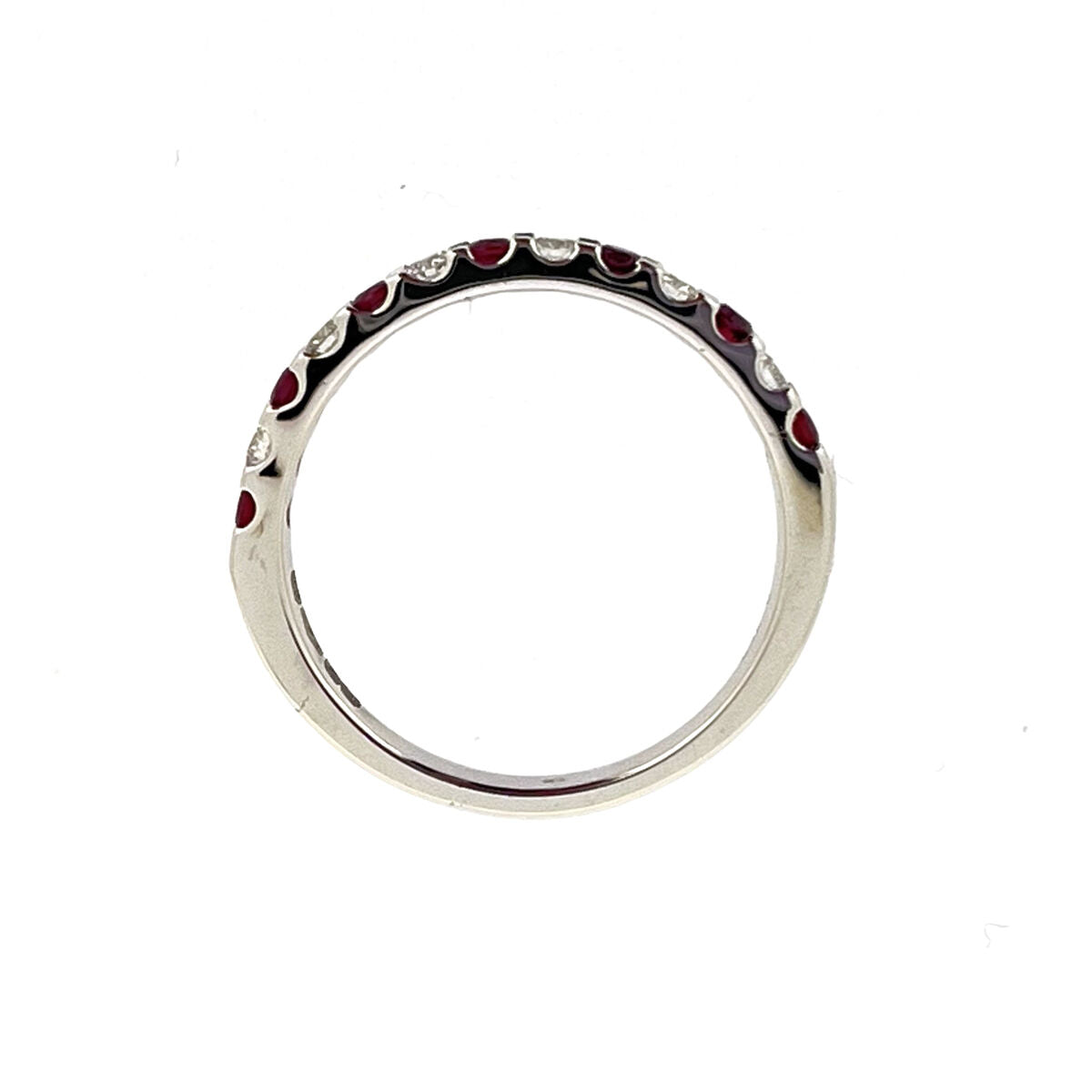 Platinum Ruby & Diamond Set Half Eternity Ring
