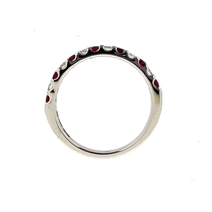 Platinum Ruby & Diamond Set Half Eternity Ring