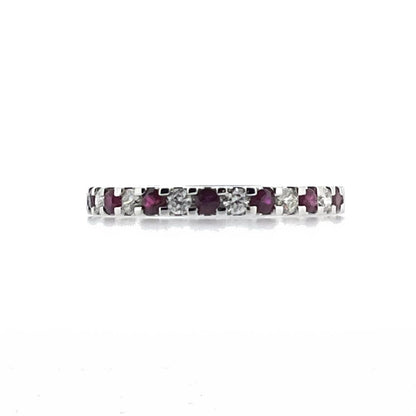 Platinum Ruby & Diamond Set Half Eternity Ring