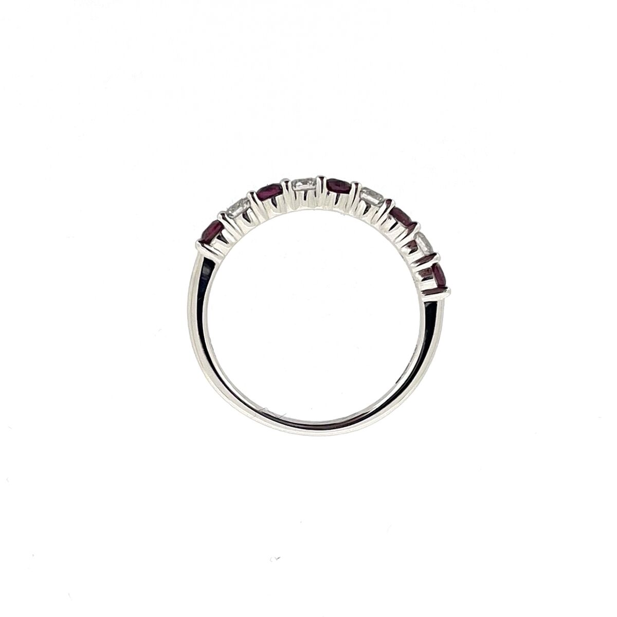 Platinum Ruby & Diamond Set Half Eternity Ring
