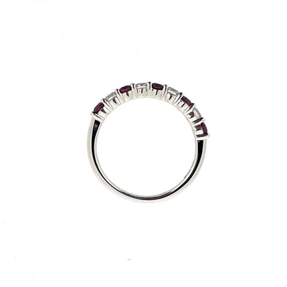 Platinum Ruby & Diamond Set Half Eternity Ring