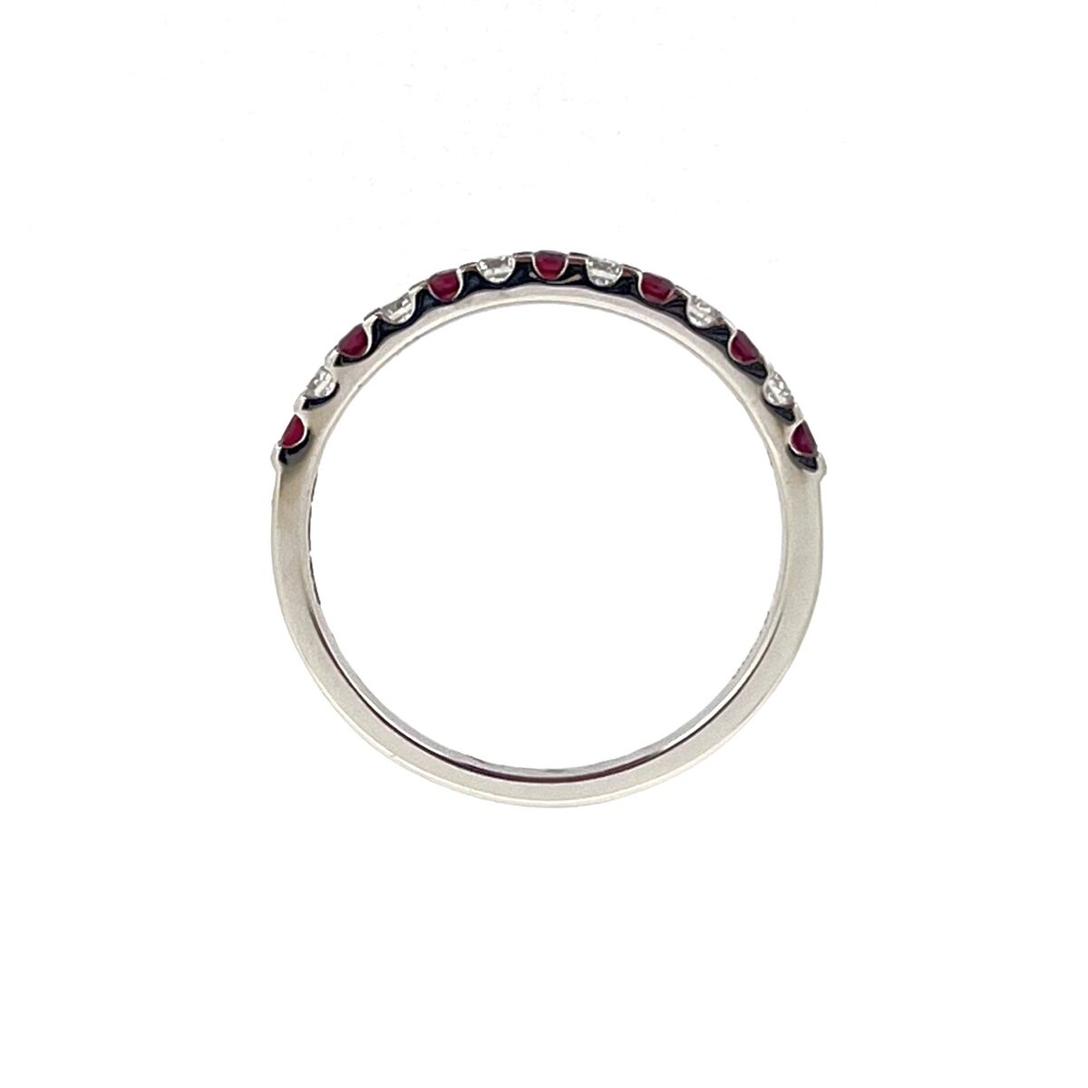 Platinum Ruby & Diamond Set Half Eternity Ring