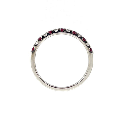 Platinum Ruby & Diamond Set Half Eternity Ring