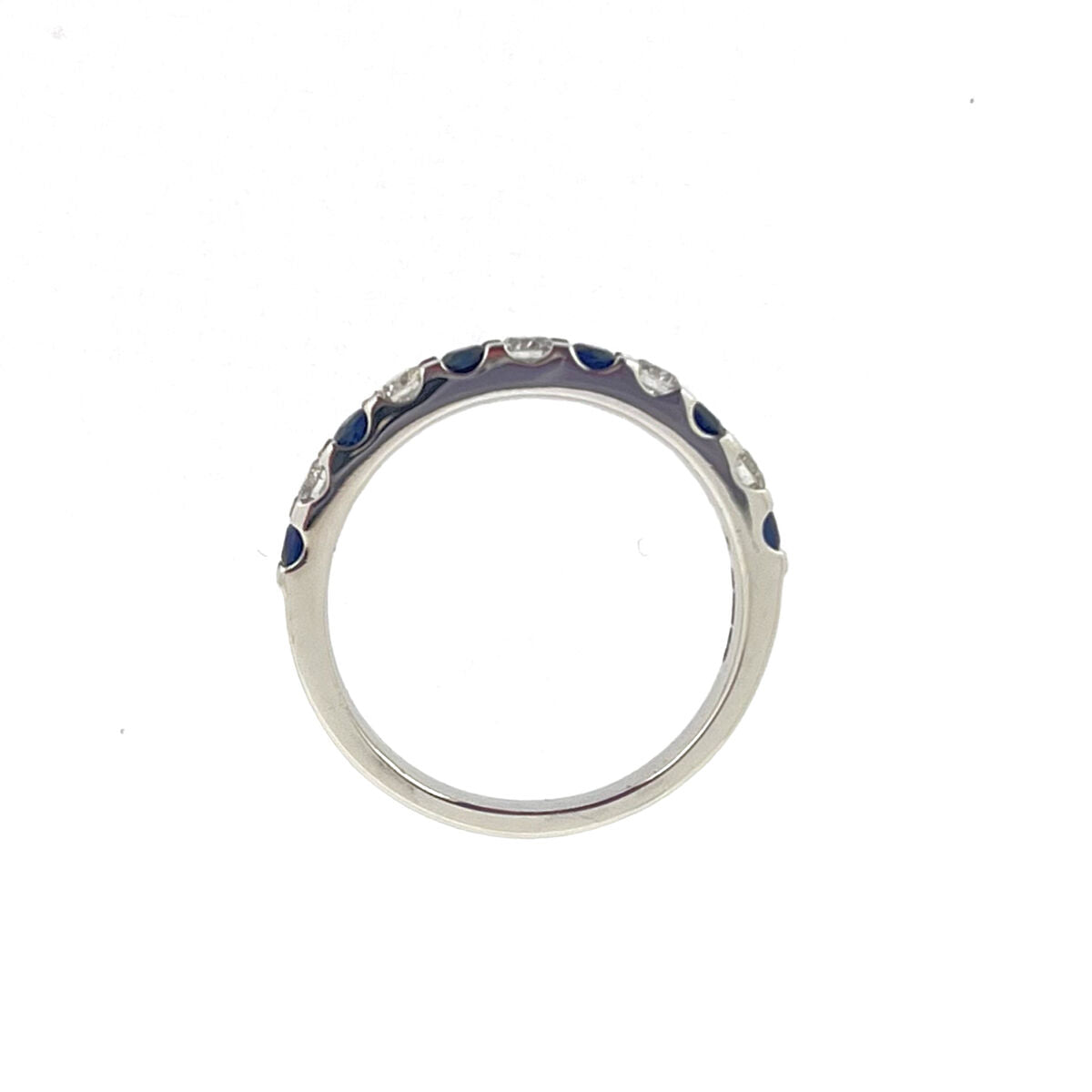 Platinum Sapphire & Diamond Eleven Stone Half Eternity Ring