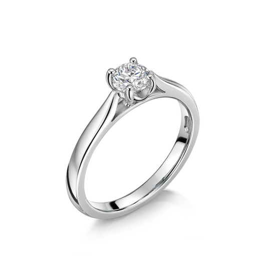Platinum Solitaire 4 Claw Set 0.30ct Single Stone Diamond Ring